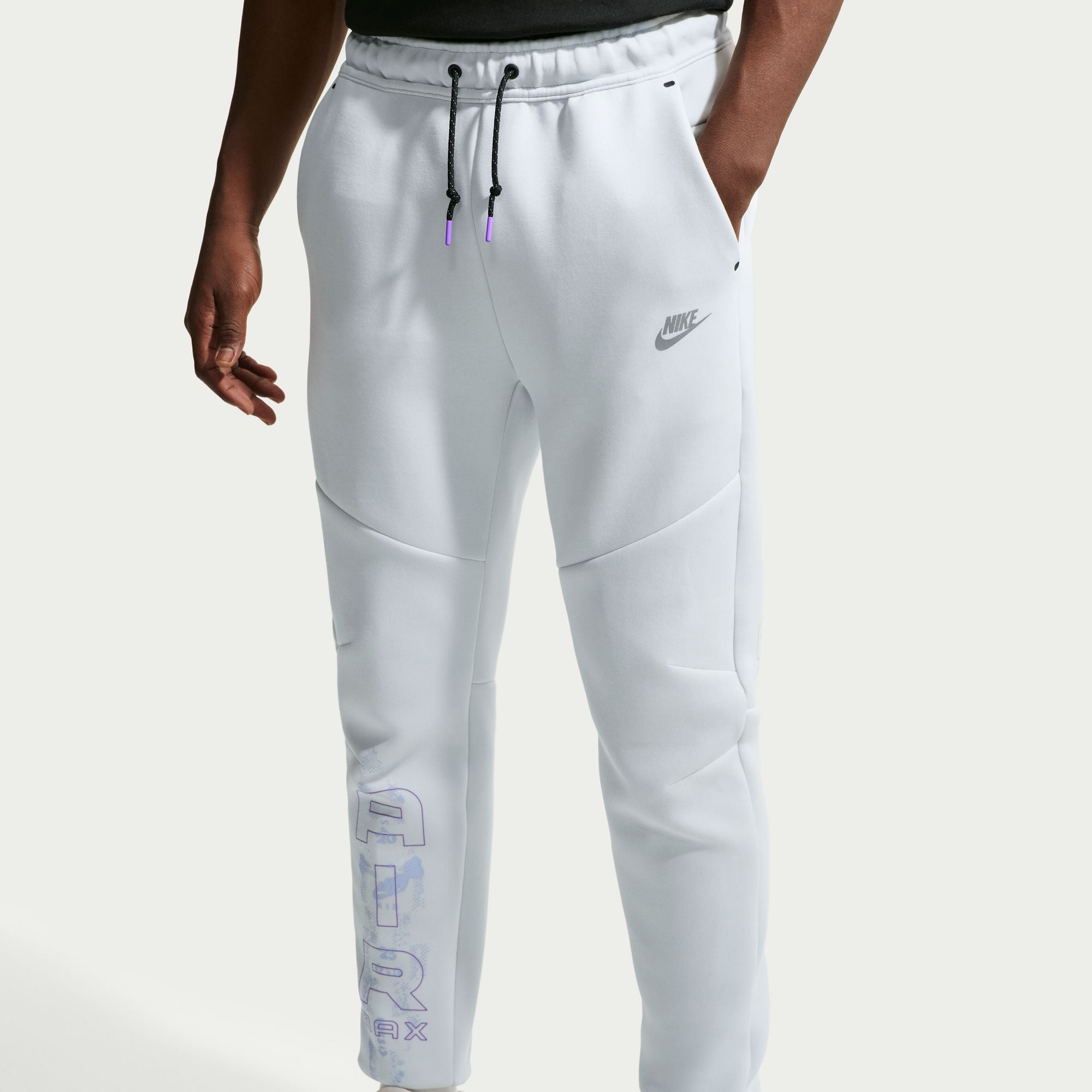 Men's Nike Tech Fleece Air Max Jogger Pants - Off White/Bright Violet 1