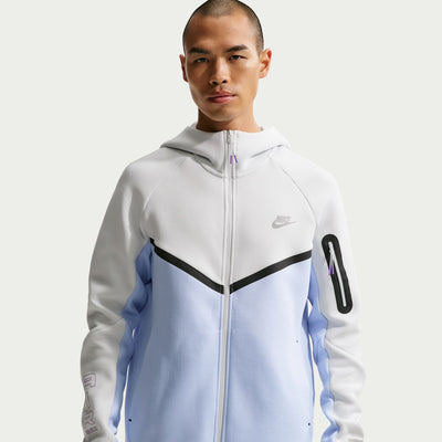 Men's Nike Tech Fleece Air Max Full-Zip Windrunner Jacket - Off White/Hydrogen Blue/Bright Violet 1
