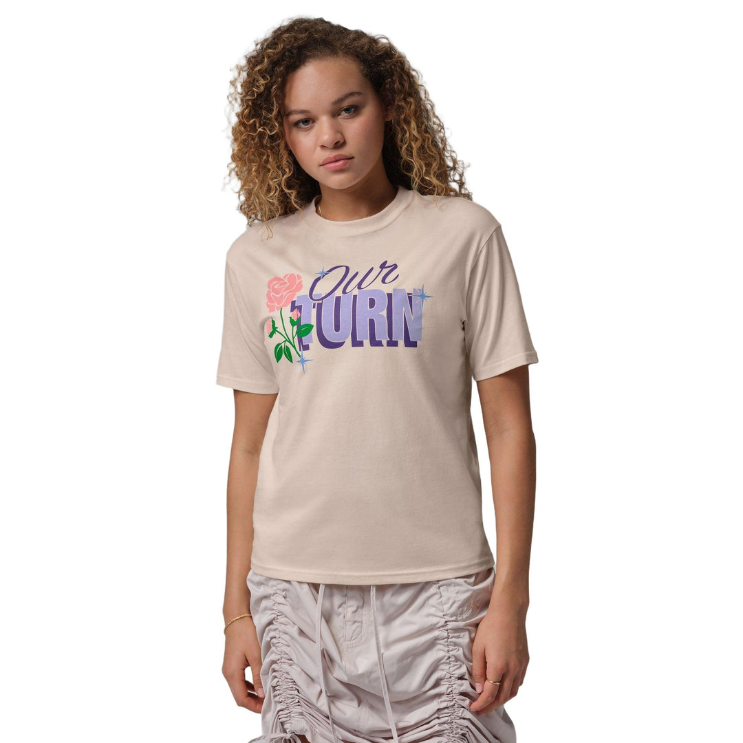 Womens Jordan “Our Turn” Graphic T-Shirt - Chalk 1
