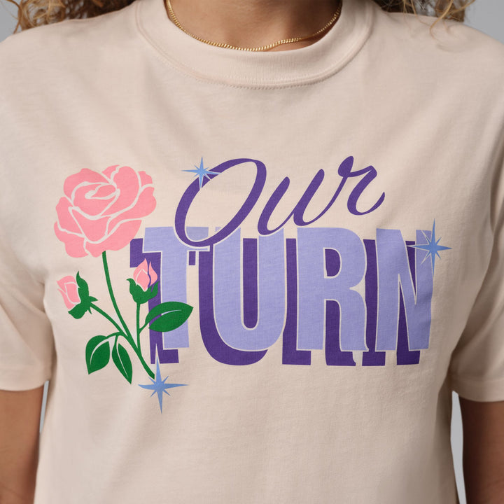 Womens Jordan “Our Turn” Graphic T-Shirt - Chalk 3