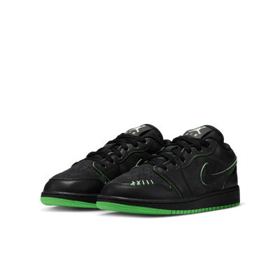 Big Kid's Air Jordan 1 Low SE Black/Scream Green/Dark Smoke Grey/Black IQ5229-001