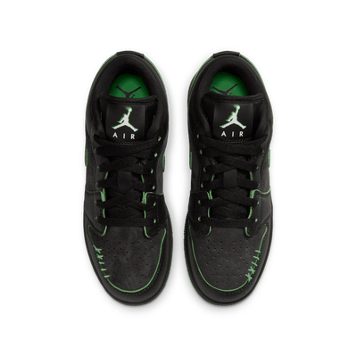 Big Kid's Air Jordan 1 Low SE Black/Scream Green/Dark Smoke Grey/Black IQ5229-001