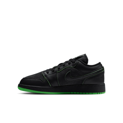 Big Kid's Air Jordan 1 Low SE Black/Scream Green/Dark Smoke Grey/Black IQ5229-001