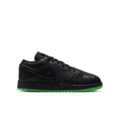 Big Kid's Air Jordan 1 Low SE Black/Scream Green/Dark Smoke Grey/Black IQ5229-001