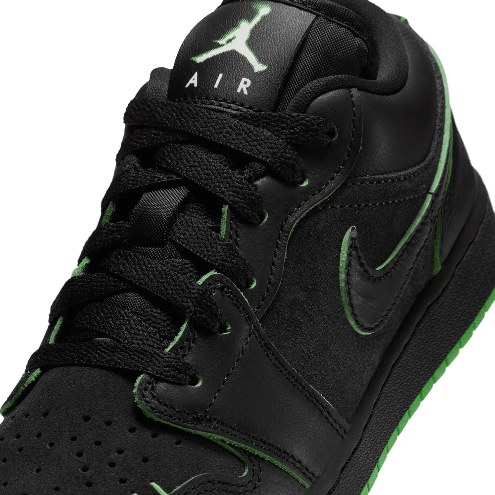 Big Kid's Air Jordan 1 Low SE Black/Scream Green/Dark Smoke Grey/Black IQ5229-001