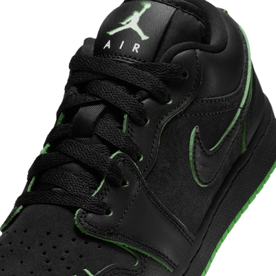 Big Kid's Air Jordan 1 Low SE Black/Scream Green/Dark Smoke Grey/Black IQ5229-001