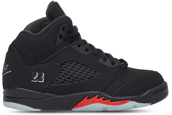 Little Kid's Air Jordan 5 Retro Halloween Black/Black/Picante Red/Glow N The Dark HQ7979-001