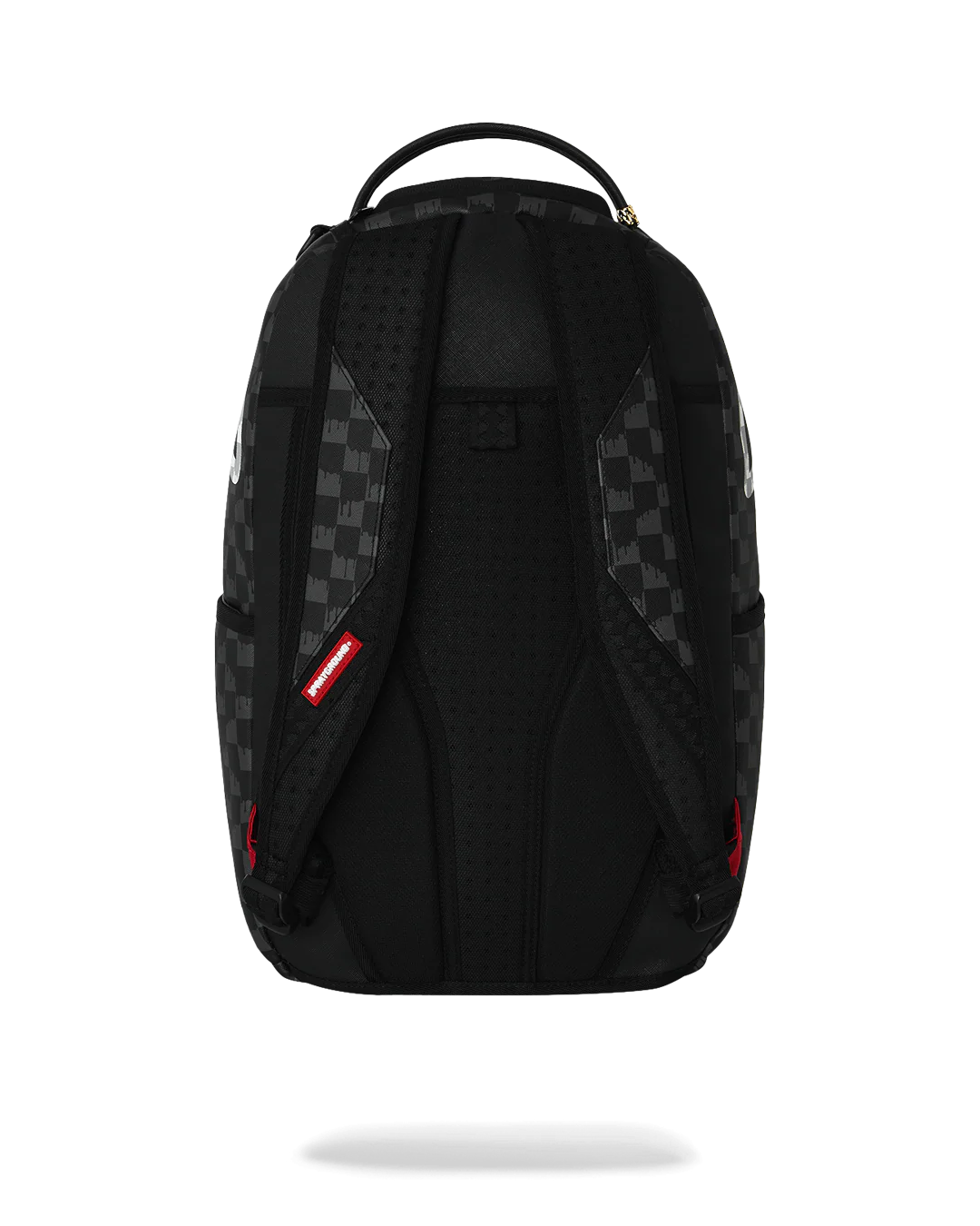 Sprayground Back And White Drip Check Shark Backpack