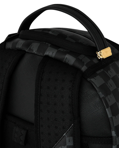 Sprayground Back And White Drip Check Shark Backpack