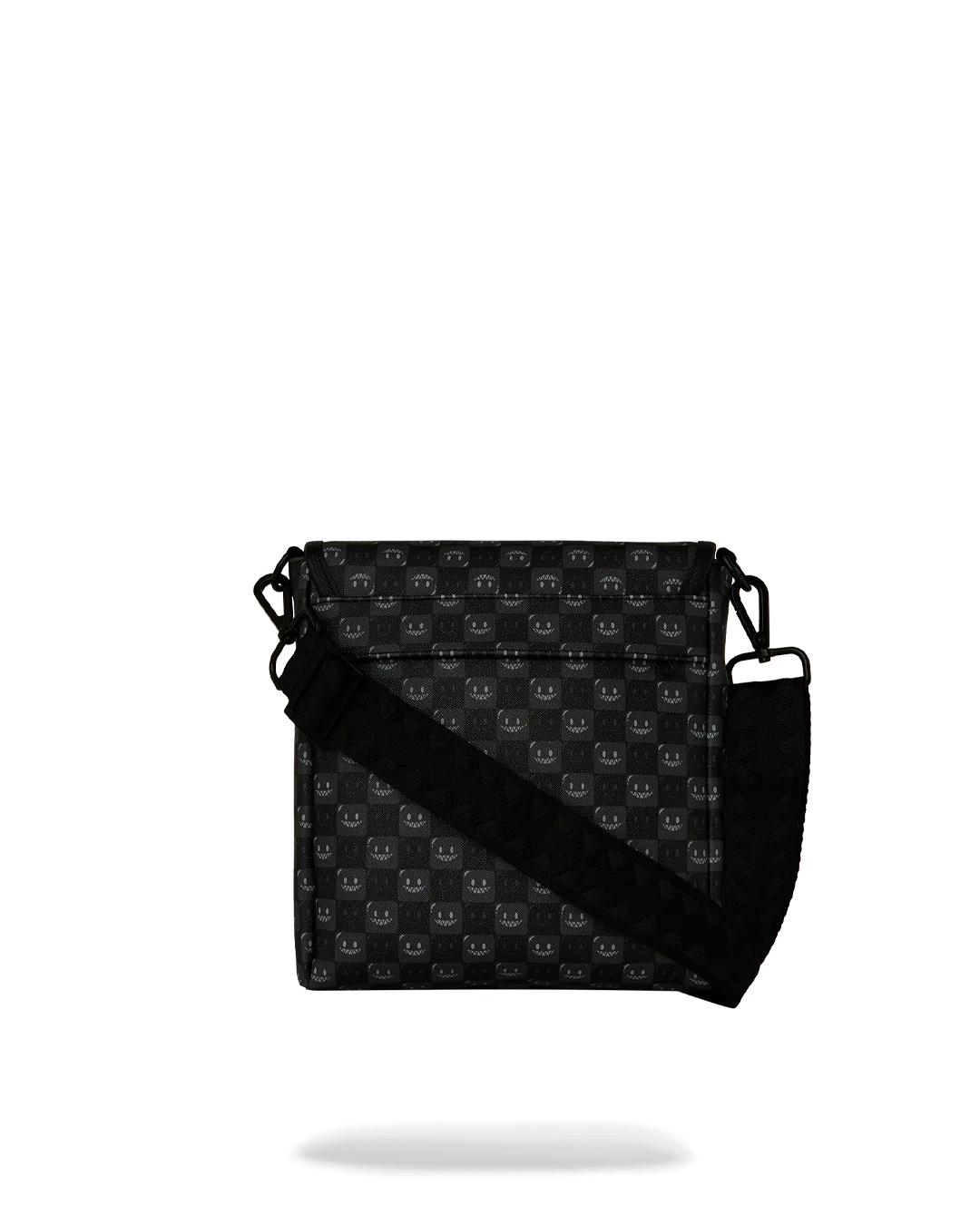 Sprayground Sharks In Paris WTF Bubbly Black Check Messenger Sling