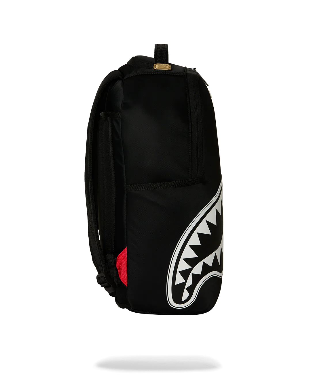 Sprayground Shark Central White Stencil Shark Black Nylon Back Backpack