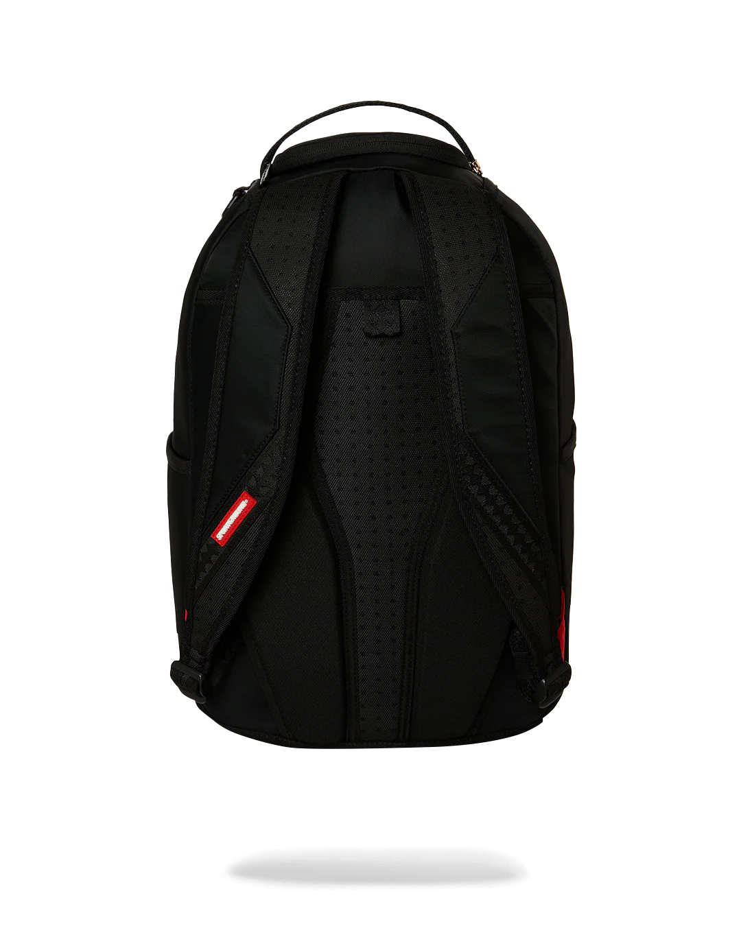 Sprayground Shark Central White Stencil Shark Black Nylon Back Backpack