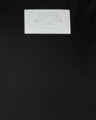 Sprayground Shark Central White Stencil Shark Black Nylon Back Backpack