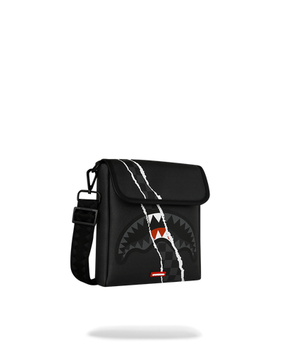 Sprayground Center Rip Revealing Gray Check Messenger Sling