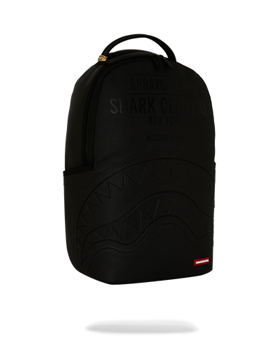 Sprayground Shark Central Embossed Black Nylon Backpack