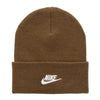 Unisex Nike Peak Futura Beanie Hat - Mosswood Brown & White