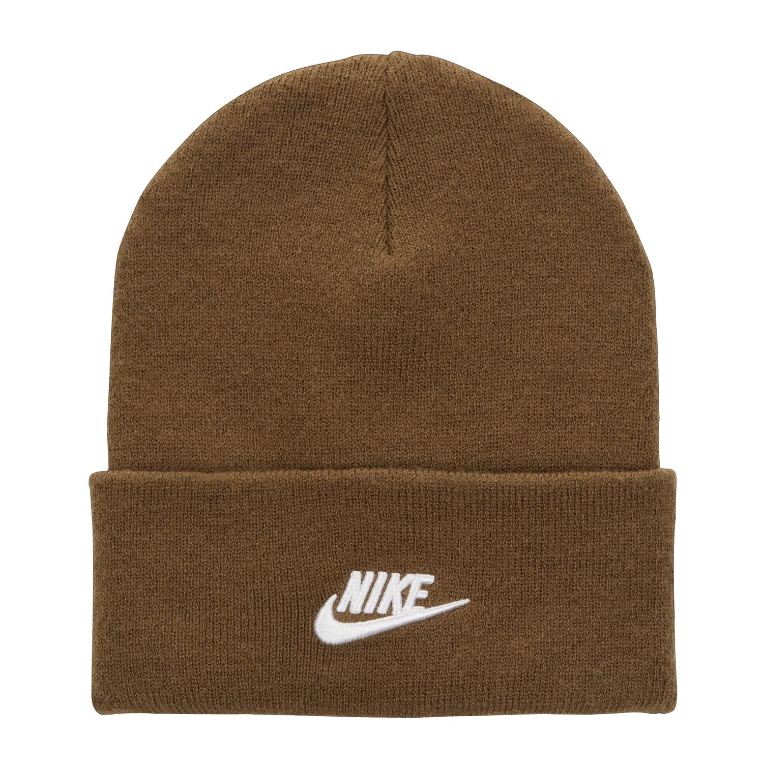 Unisex Nike Peak Futura Beanie Hat - Mosswood Brown & White 1