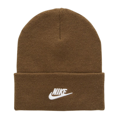 Unisex Nike Peak Futura Beanie Hat - Mosswood Brown & White 1