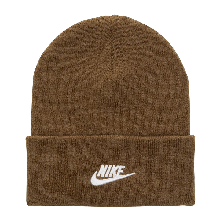 Unisex Nike Peak Futura Beanie Hat - Mosswood Brown &amp; White 1