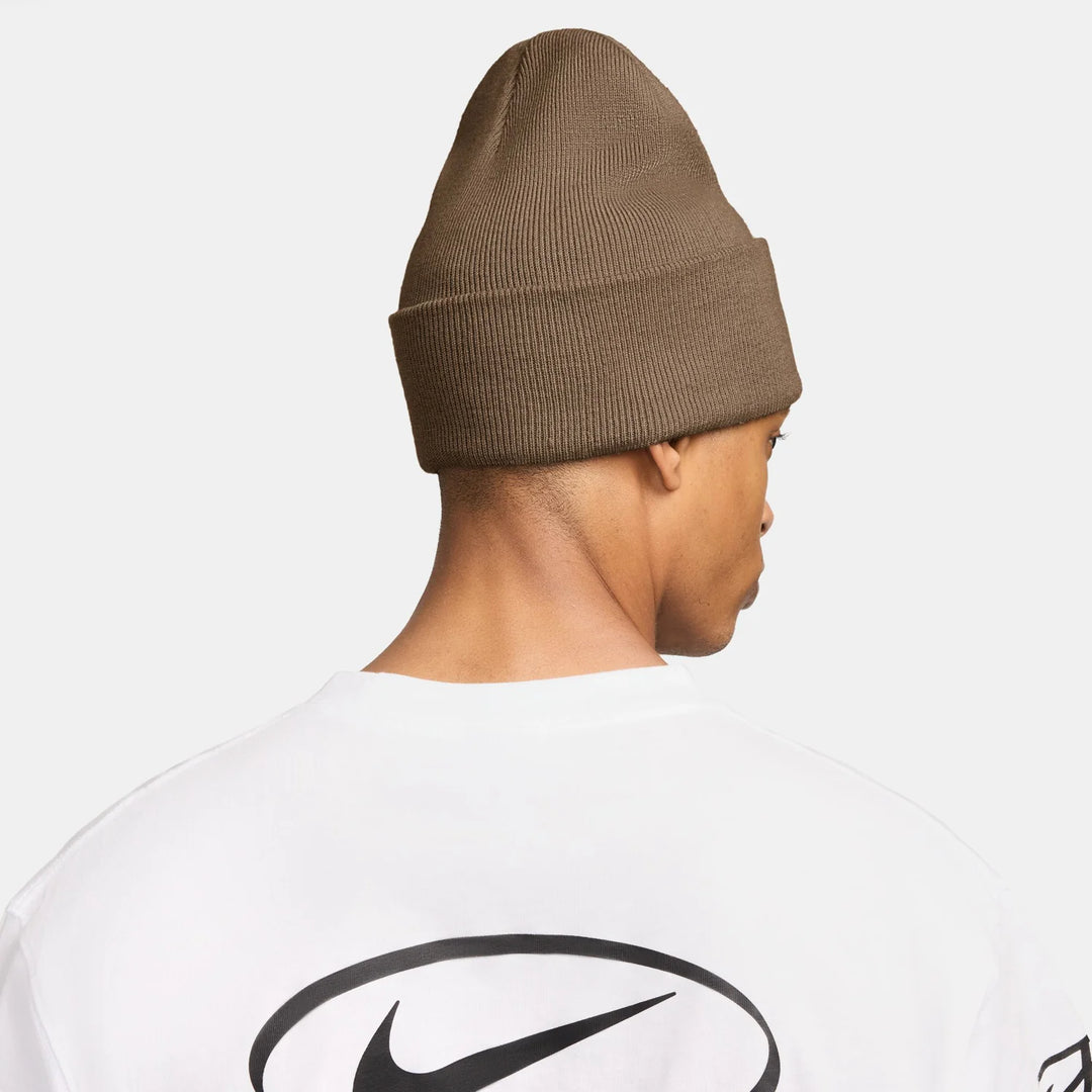 Unisex Nike Peak Futura Beanie Hat - Mosswood Brown &amp; White 5