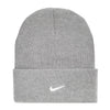 Nike Peak Swoosh Beanie Hat - Dark Grey Heather/White