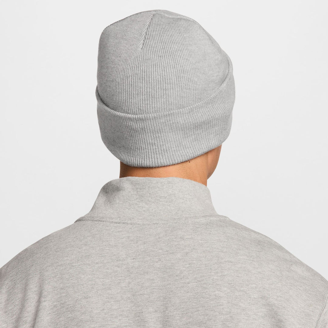 Nike Peak Swoosh Beanie Hat - Dark Grey Heather/White 7