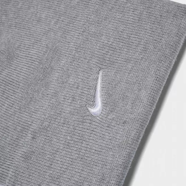 Nike Peak Swoosh Beanie Hat - Dark Grey Heather/White 4