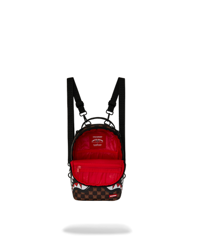 Sprayground Sharks In Paris Wtf Bubble Brown Check Mini Backpack