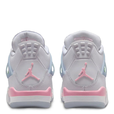 Big Kid's Air Jordan 4 Retro - White & Half Blue 5