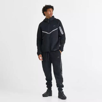 Men's Nike Tech Fleece Joggers with Reflective Accents - Black/Black 2