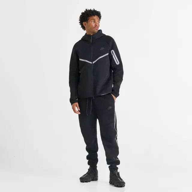 Men's Nike Tech Fleece Joggers with Reflective Accents - Black/Black 2