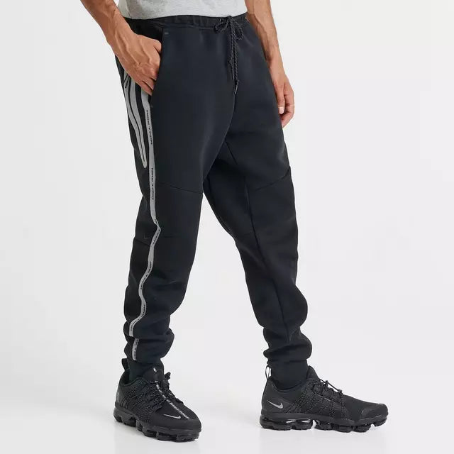 Men's Nike Tech Fleece Joggers with Reflective Accents - Black/Black 3