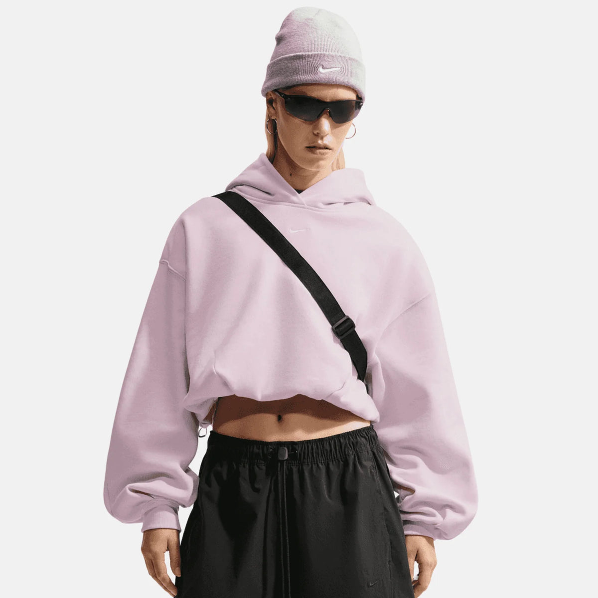 Nike Studio Fleece Cropped Lilac Hoodie
