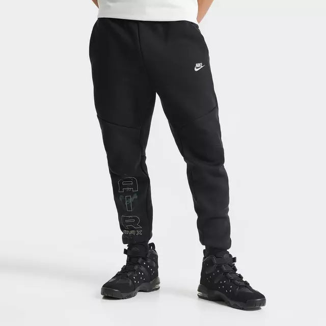 Men's Nike Tech Fleece Air Max Jogger Pants - Black/Neon Yellow 1