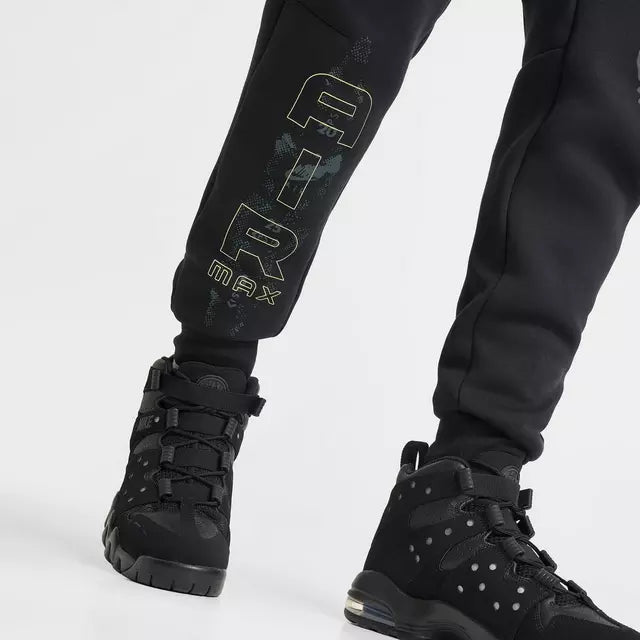 Men's Nike Tech Fleece Air Max Jogger Pants - Black/Neon Yellow 6