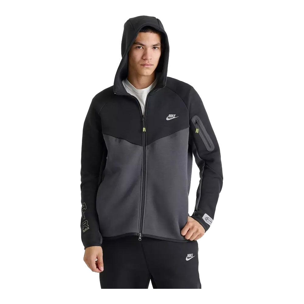 Men's Nike Tech Fleece Windrunner Full-Zip/Air Max - Black & Dark Smoke Grey 1