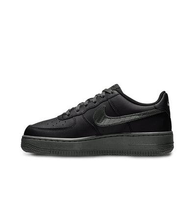 Big Kid's Nike Air Force 1 Tech Essential Black/Newsprint/Metallic Silver IQ6515-018