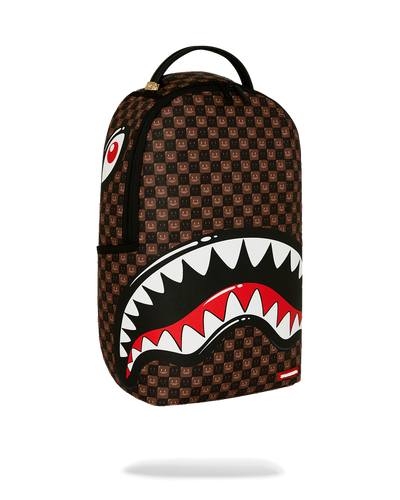 Sprayground Sharks In Paris Wtf Bubble Brown Check Backpack