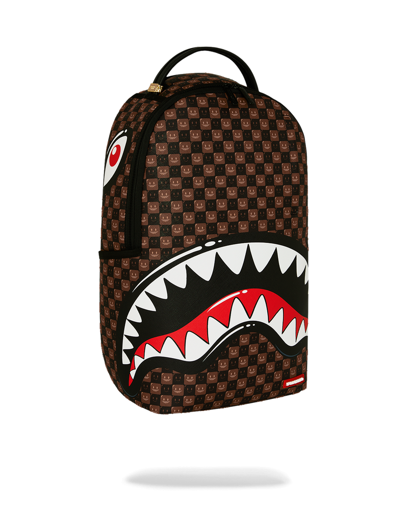 Sprayground Sharks In Paris Wtf Bubble Brown Check Backpack