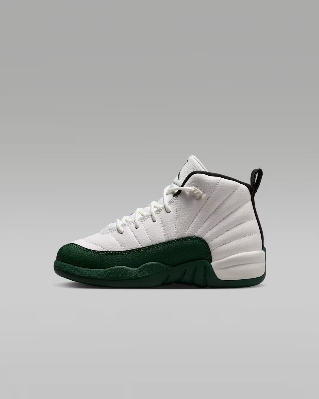 Little Kid's Air Jordan 12 Retro Bucks Summit White/Gorge Green-Black-Fierce Purple 151186-103