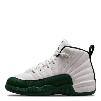 Little Kid's Air Jordan 12 Retro Bucks Summit White/Gorge Green-Black-Fierce Purple 151186-103