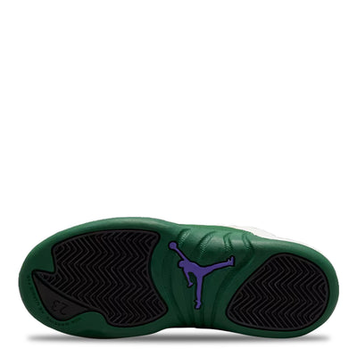 Little Kid's Air Jordan 12 Retro Bucks Summit White/Gorge Green-Black-Fierce Purple 151186-103