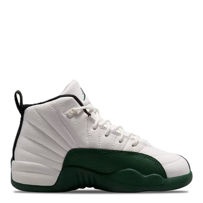 Little Kid's Air Jordan 12 Retro Bucks Summit White/Gorge Green-Black-Fierce Purple 151186-103