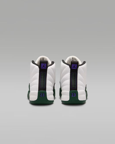 Little Kid's Air Jordan 12 Retro Bucks Summit White/Gorge Green-Black-Fierce Purple 151186-103