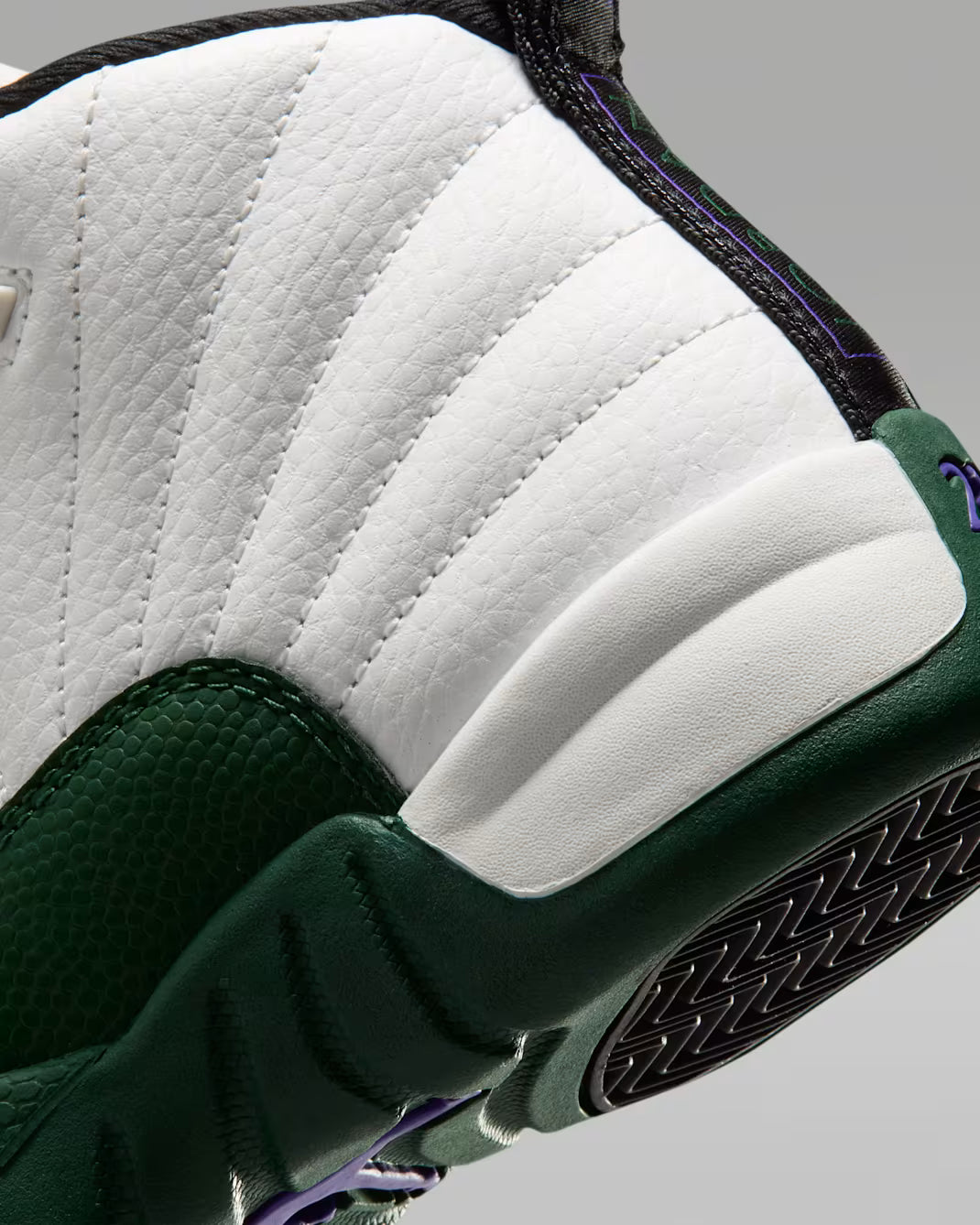 Little Kid's Air Jordan 12 Retro Bucks Summit White/Gorge Green-Black-Fierce Purple 151186-103
