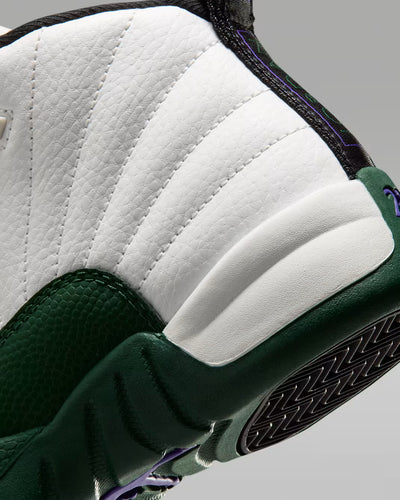 Little Kid's Air Jordan 12 Retro Bucks Summit White/Gorge Green-Black-Fierce Purple 151186-103
