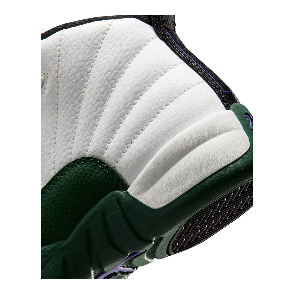 Little Kid's Air Jordan 12 Retro Bucks Summit White/Gorge Green-Black-Fierce Purple 151186-103