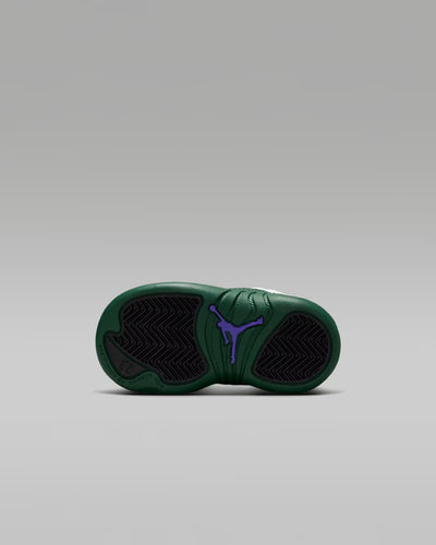 Toddler Air Jordan 12 Retro Bucks Summit White/Gorge Green-Black-Fierce Purple 850000-103