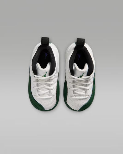 Toddler Air Jordan 12 Retro Bucks Summit White/Gorge Green-Black-Fierce Purple 850000-103
