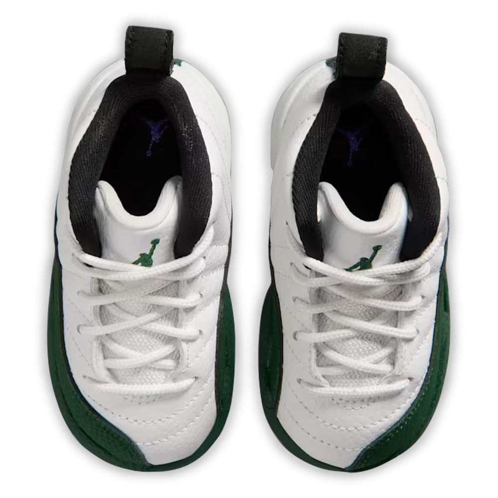Toddler Air Jordan 12 Retro Bucks Summit White/Gorge Green-Black-Fierce Purple 850000-103